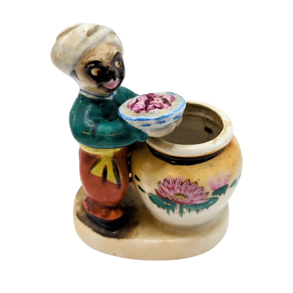 Vintage Hindu Boy Carrying Fruit Figurine Made In Occupied Japan